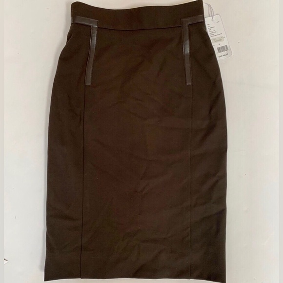 NWOT Akris Punto Aline Faux Leather Accented Skirt - Picture 5 of 13